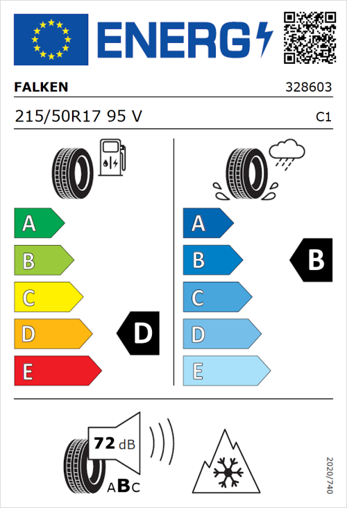 Tyre Label for Falken Eurowinter HS01 215/50R17 95V